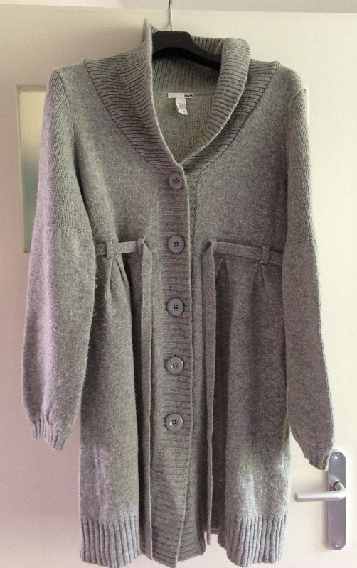 H&M stijlvol en warm grijs lange vest pullover knitwear S, H&M, Nieuw, Ophalen of Verzenden, Maat 36 (S)