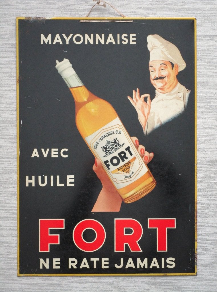 Reclamebord FORT Mayonnaise, Ophalen of Verzenden, Gebruikt, Reclamebord