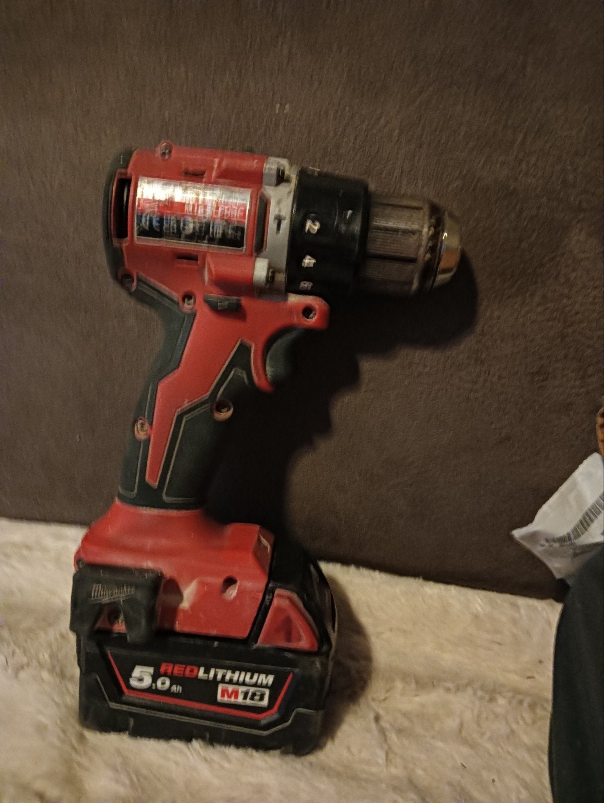 Milwaukee M18 Boor-/Schroefmachine met 5.0 Ah accu, Variabele snelheid, Ophalen of Verzenden, Boor- en Schroefmachine, Gebruikt