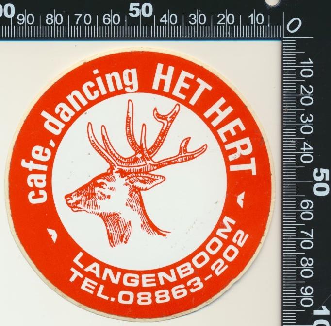 Sticker: Cafe Dancing Het Hert - Langenboom (1), Ophalen of Verzenden, Zo goed als nieuw, Bedrijf of Vereniging