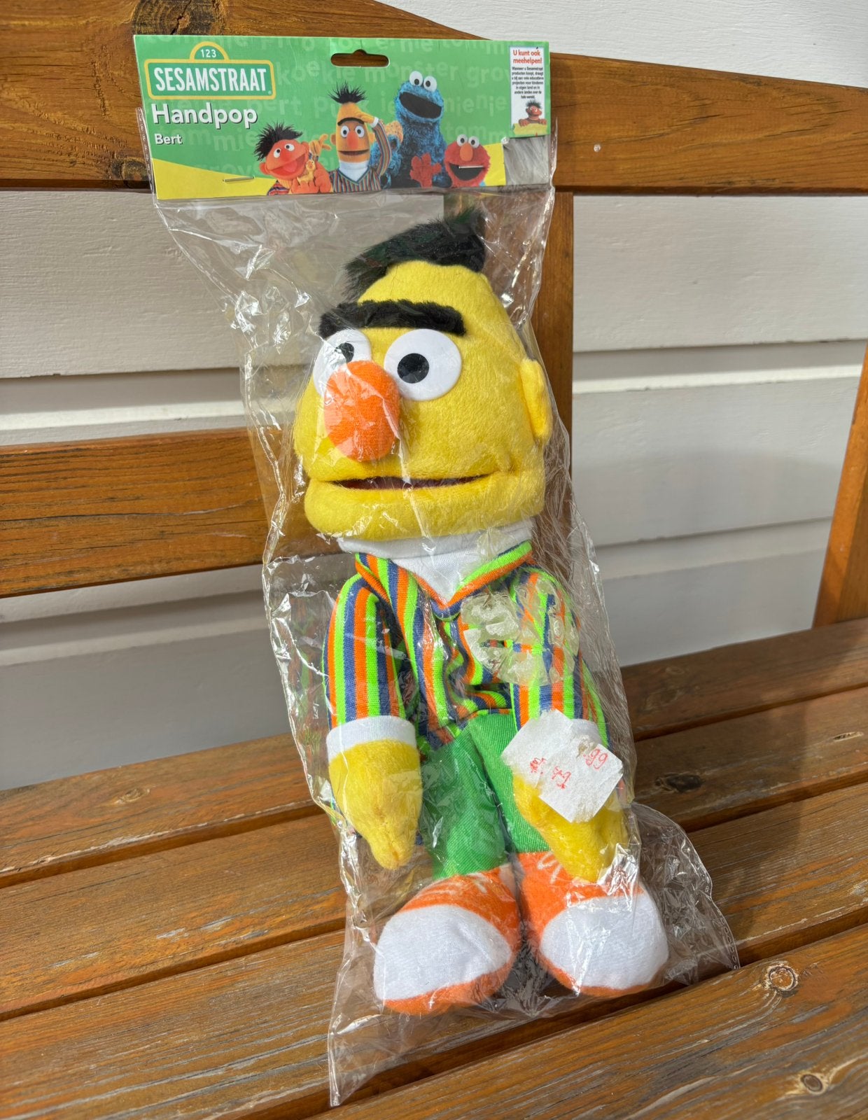Sesamstraat pluche knuffel handpop Bert 35 cm | NIEUW, Ophalen of Verzenden, Nieuw, Overige typen