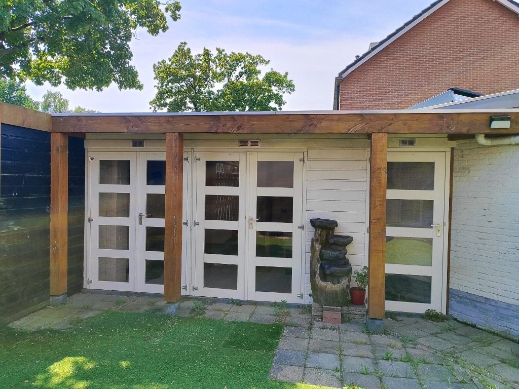 (Tuinhuis) Deuren met kozijn, Ophalen, Gebruikt, 80 tot 100 cm, Overige typen