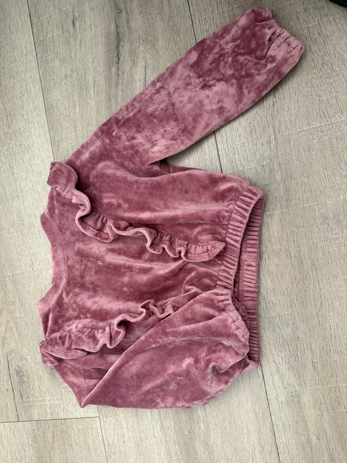 Roze velours trui met ruches - The Little Sweeties, Ophalen of Verzenden, Zo goed als nieuw, Meisje, Truitje of Vestje