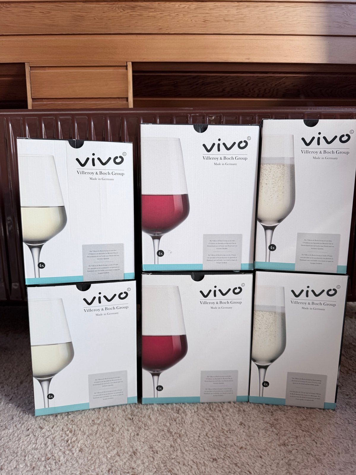 Nieuwe Vivo wijnglazen: rood, wit en champagne, Huis en Inrichting, Ophalen, Glas of Glazen, Vivo, Nieuw