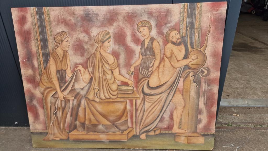 Schilderij met klassieke figuren, Ophalen of Verzenden