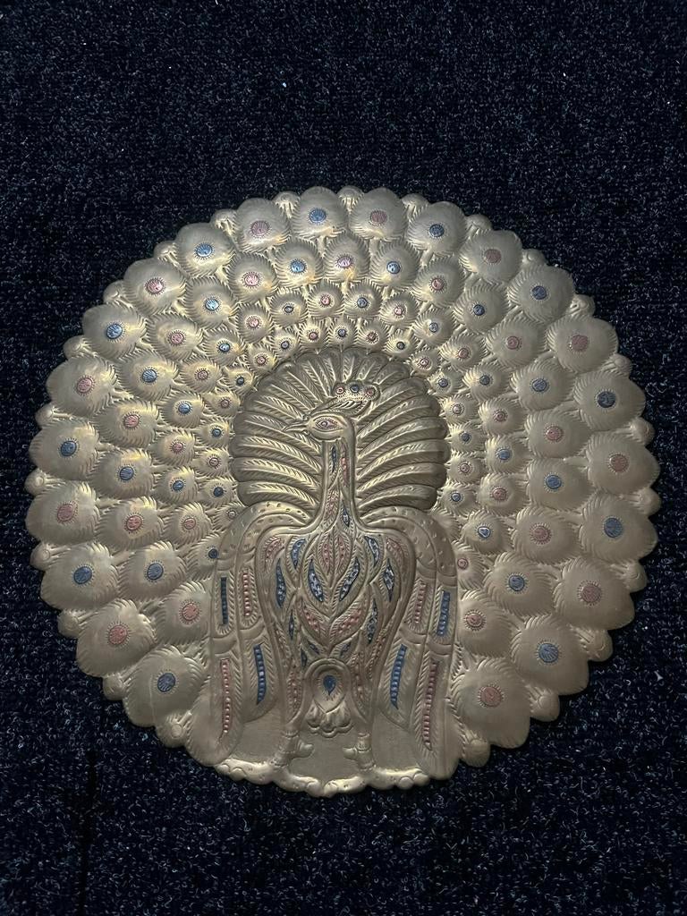 Decoratieve Pauw Schaal - Vintage Messing, Ophalen of Verzenden