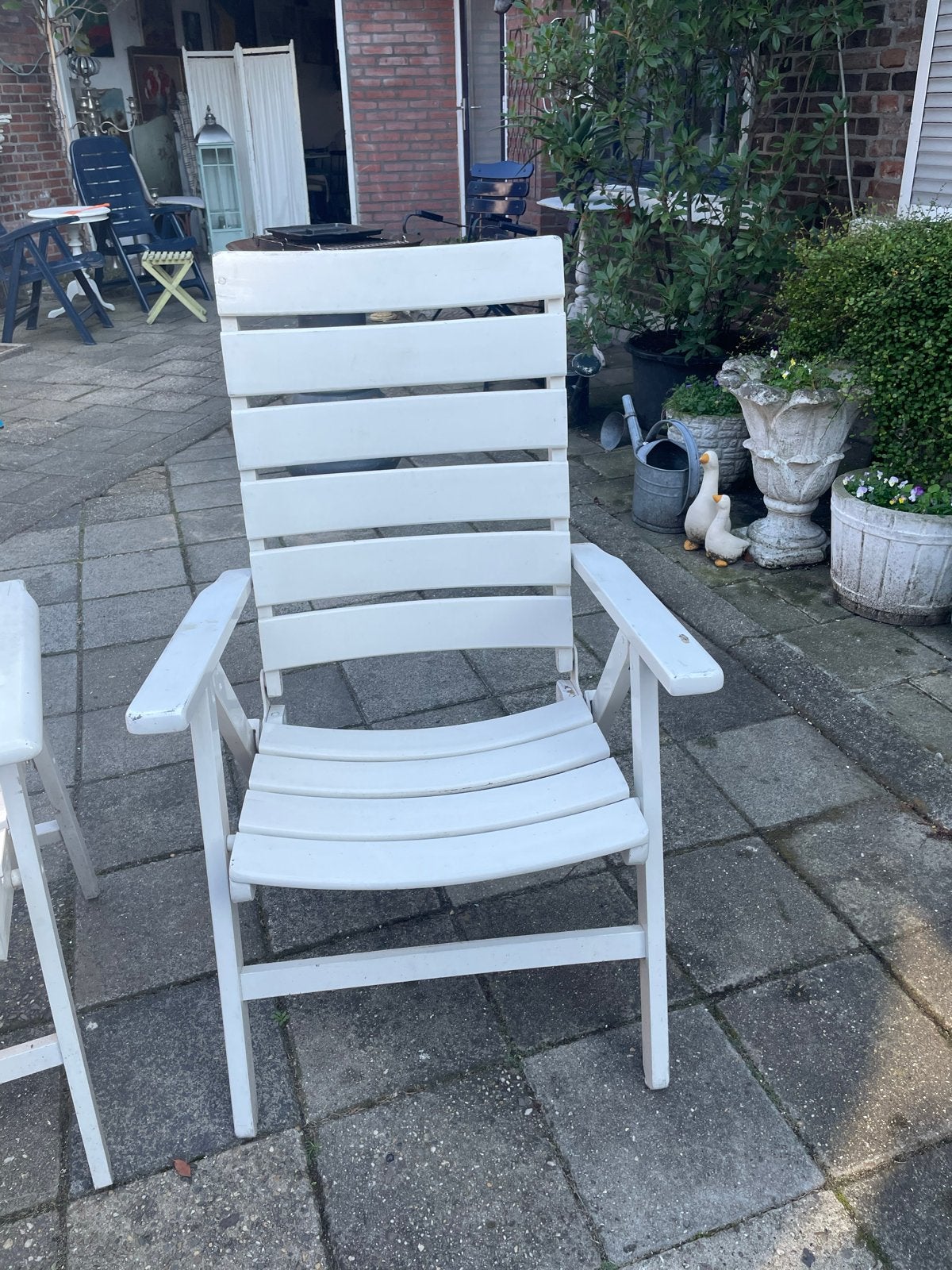 Vintage  tuinstoelen - inklapbaar, Ophalen, Gebruikt, Hout, Inklapbaar