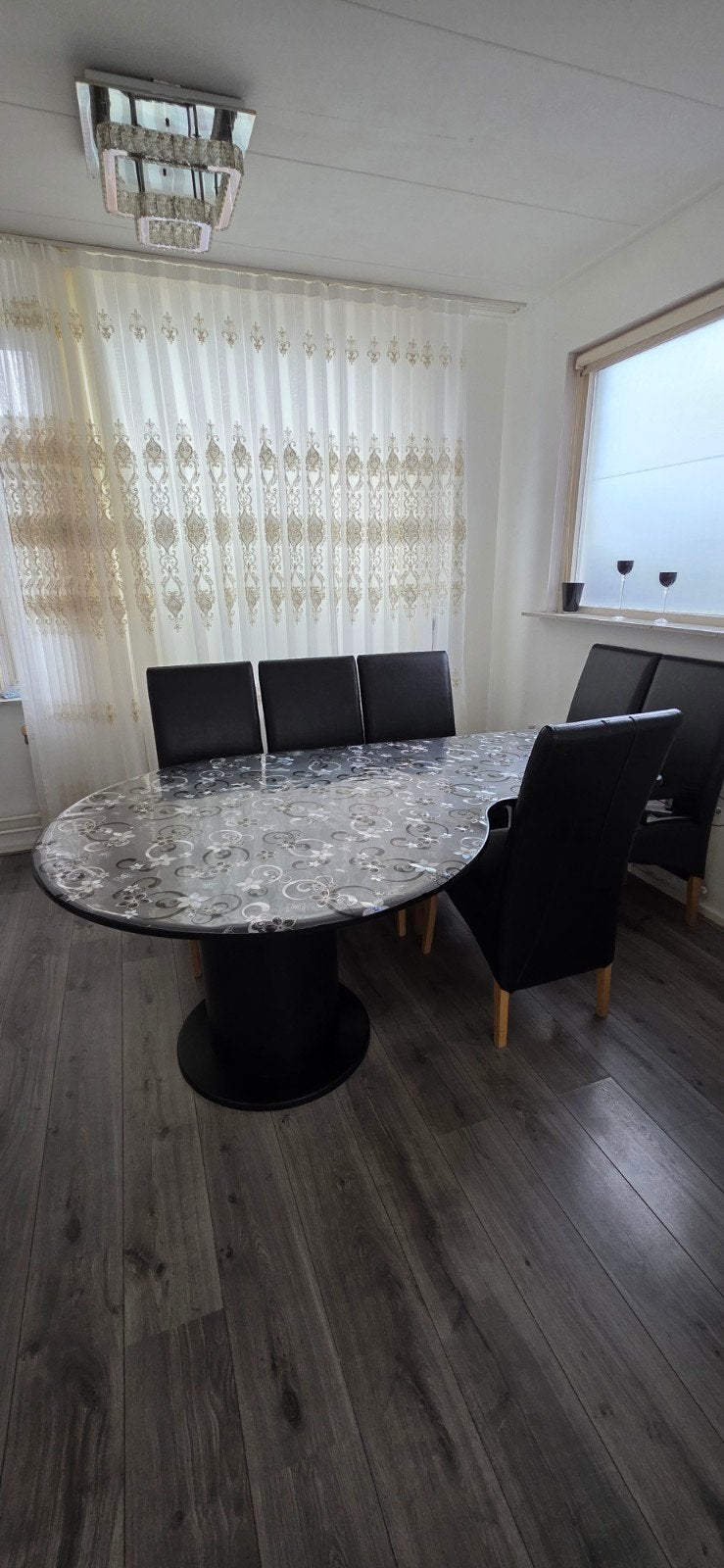 Eettafel met 6 stoelen - Modern en Comfortabel, Huis en Inrichting, Tafels | Eettafels, Gebruikt, 100 tot 150 cm, Ophalen of Verzenden