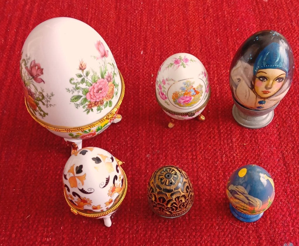 Decoratieve Eieren: Porselein, Hout & Metaal, Ophalen of Verzenden