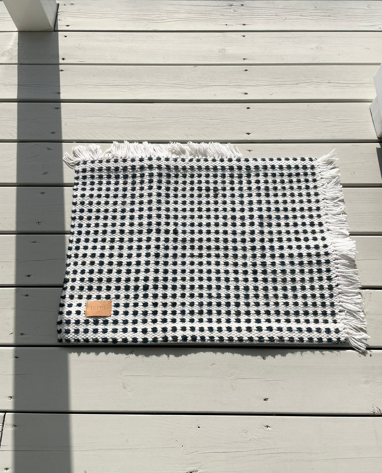 Fermliving Way off-white/ blue mat, Ophalen of Verzenden, Zo goed als nieuw