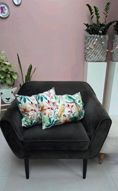 Stijlvolle donkergroene Woood fauteuil Rocco, Huis en Inrichting, Fauteuils, Ophalen, 75 tot 100 cm, Zo goed als nieuw, 75 tot 100 cm