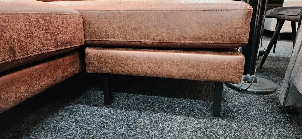 Hoekbank verstelbare Chais Longue Bull leder 3 kleuren NIEUW, Ophalen, Hoekbank, Leer, 150 cm of meer