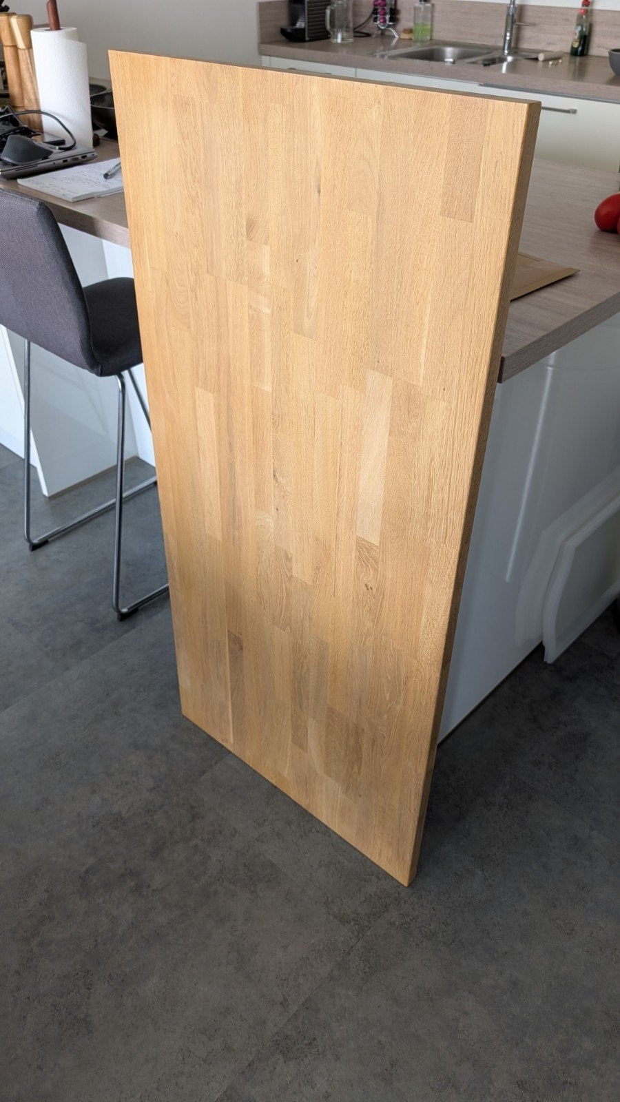 Massief eiken paneel 61,5 x 1,26 cm (2,6 cm dik), Doe-het-zelf en Verbouw, Hout en Planken, Ophalen, 25 tot 50 mm, Eiken, Plank