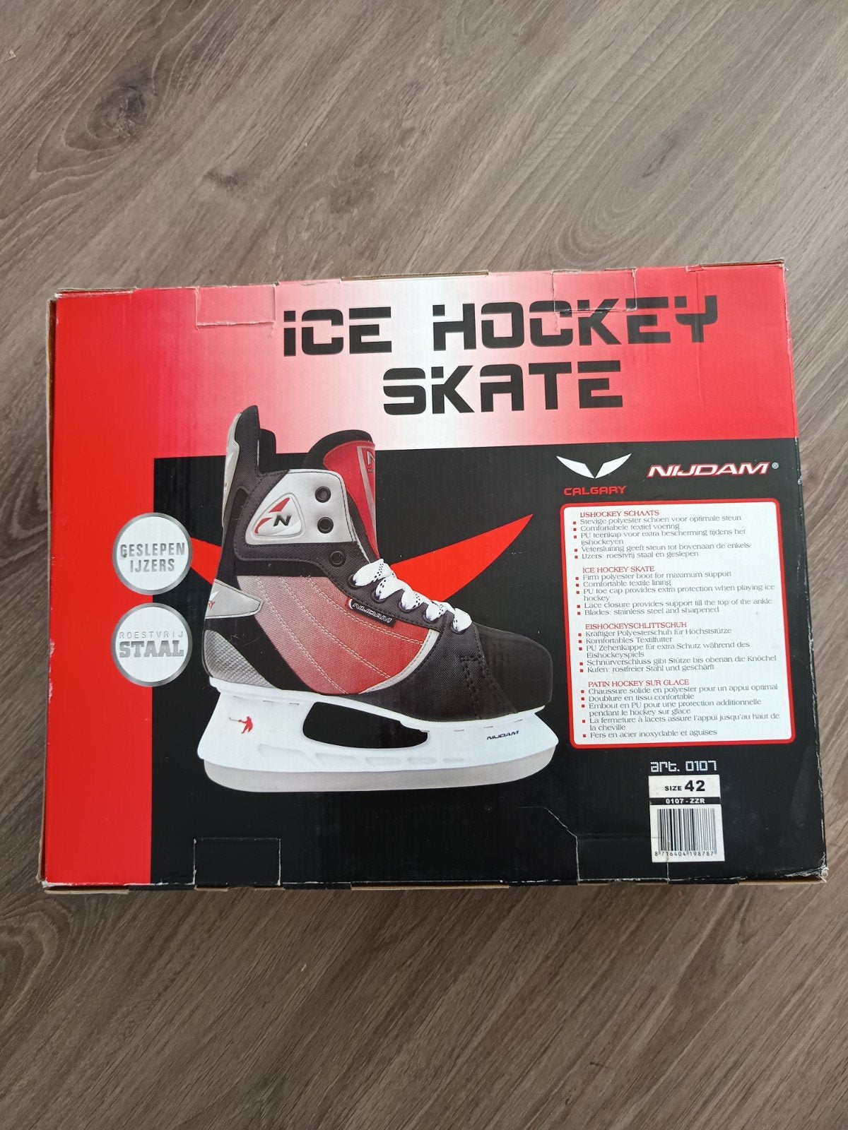 Nijdam ijshockeyschaatsen, maat 42, slechts 1 keer gebruikt, Sport en Fitness, Ophalen, Zo goed als nieuw, IJshockeyschaatsen