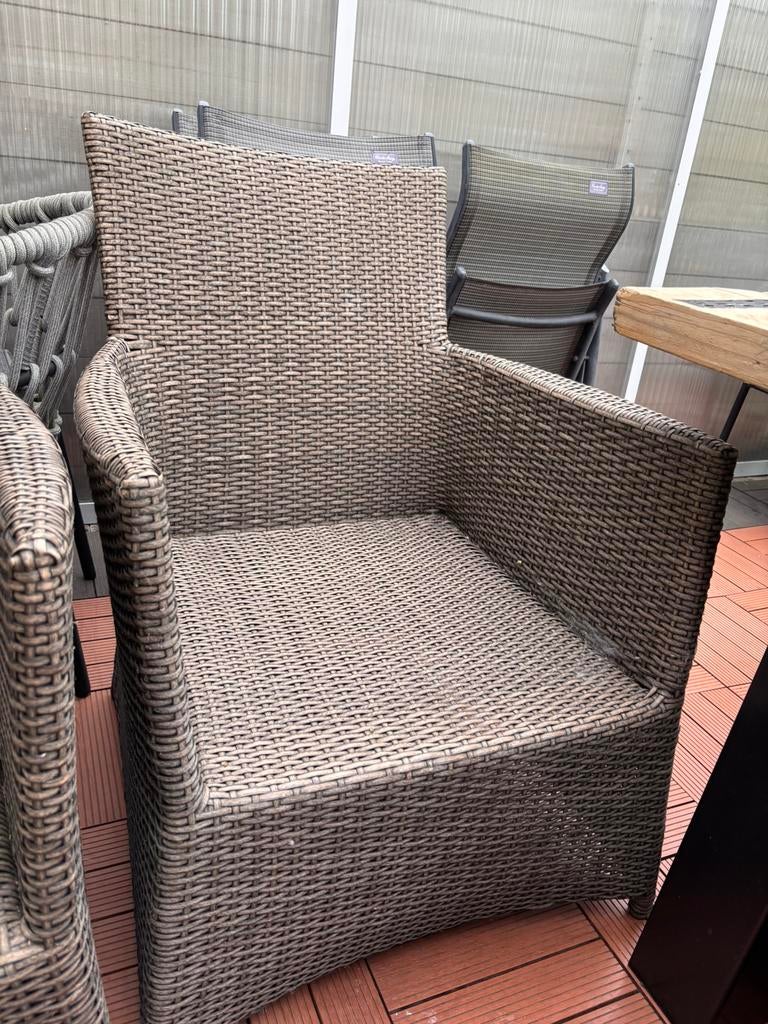Wicker stoelen 6 stuks, Tuin en Terras, Tuinsets en Loungesets, Ophalen, Zo goed als nieuw, Wicker, 2 zitplaatsen
