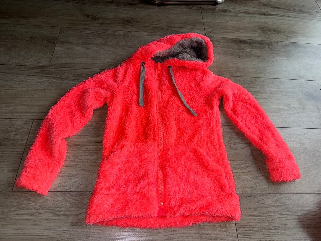 Vest pluche teddy m jas roze grijs, Verzenden, Zo goed als nieuw, Maat 38/40 (M), Roze