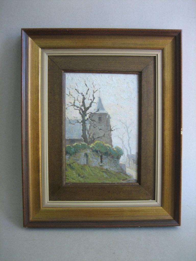 Klein schilderij Henri Cassiers landschap impressionisme, Ophalen of Verzenden