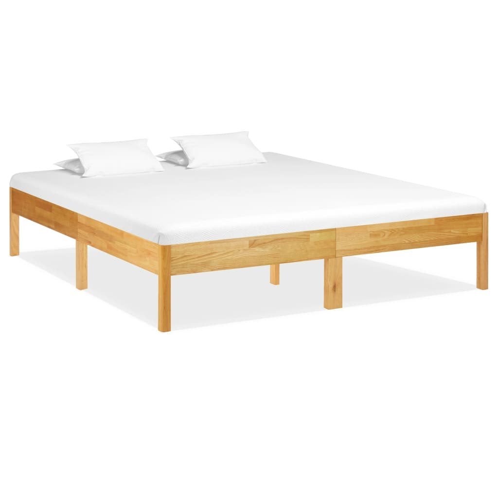 Bedframe massief eikenhout 180x200 cm-nieuw in doos-, ., Verzenden, Tweepersoons, Zo goed als nieuw