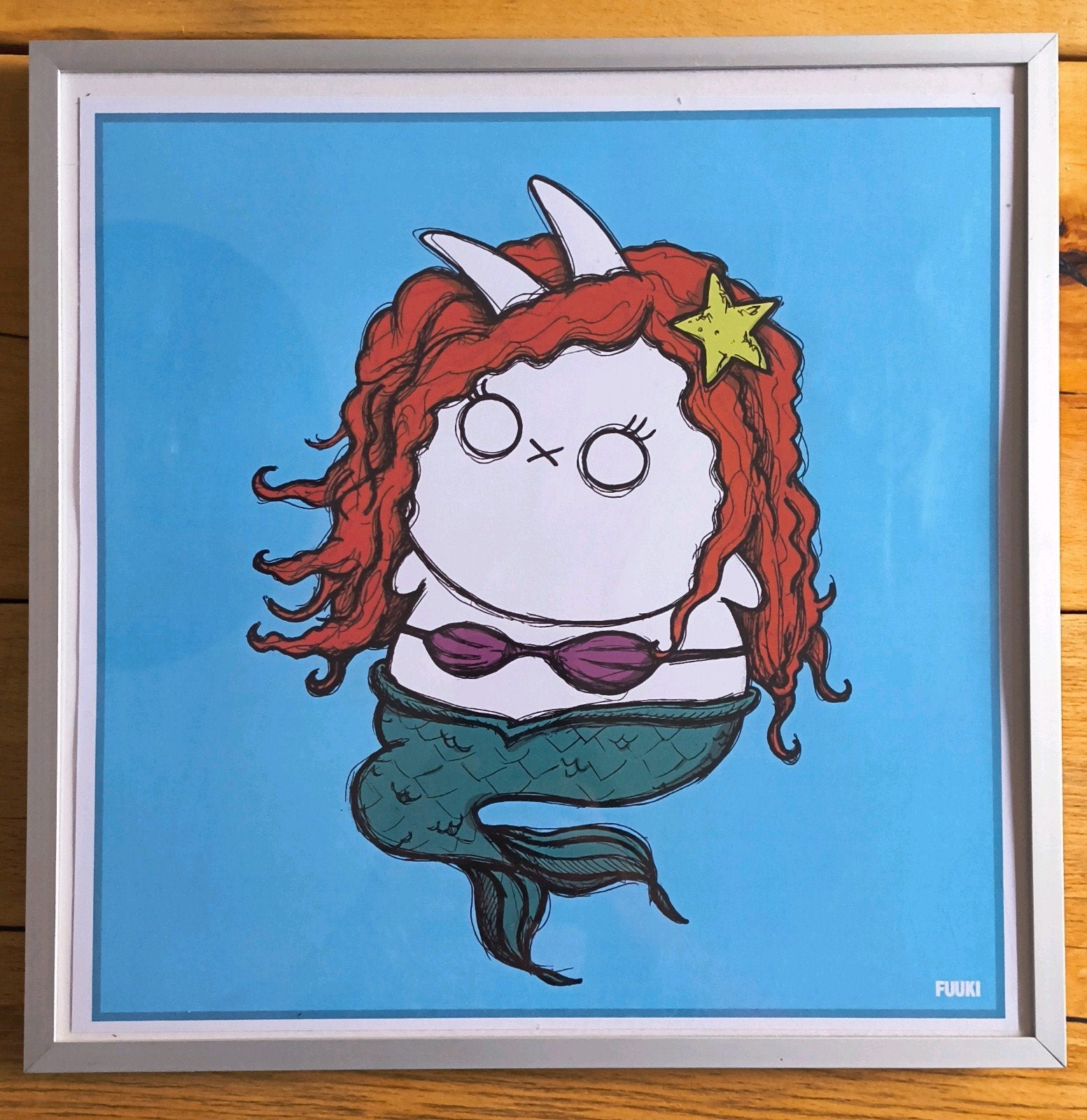 Mermaid Fuuki art print 3030 cm, Ophalen, Minder dan 50 cm, Oorspronkelijke maker, 5 – 50