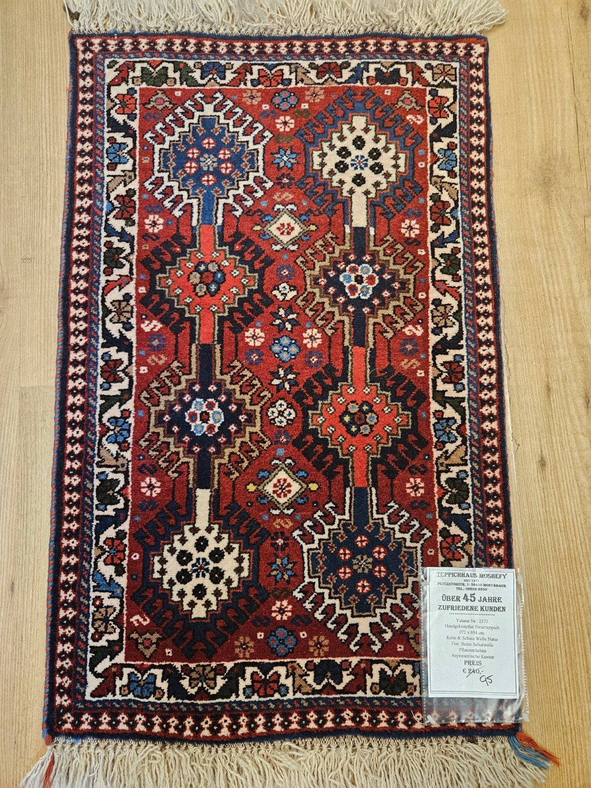 Handgeknoopt perzisch tapijt yalameh 95x55, Info@SlatsAntiek.nl, 50 tot 100 cm, Perzisch, Vof Slats Antiek