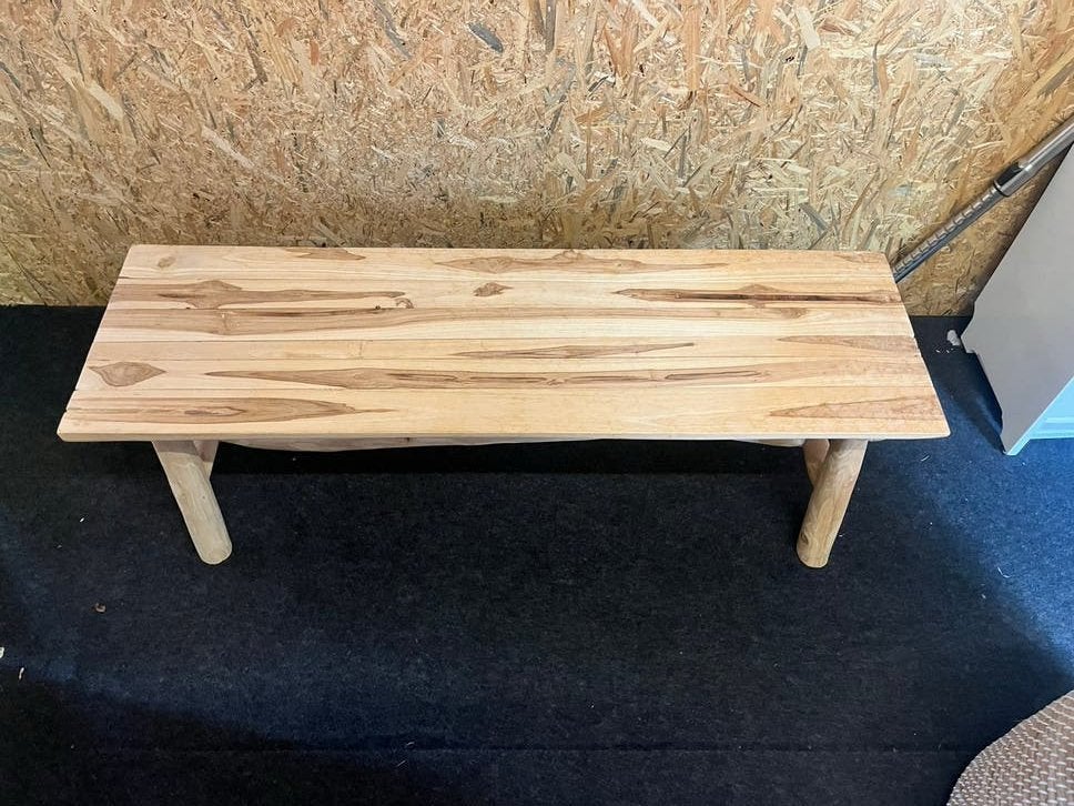 Xenos bank teak 120cm, Ophalen, Minder dan 50 cm, Gebruikt, 100 tot 125 cm