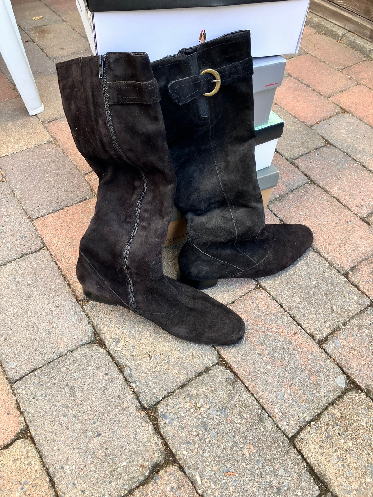 Helioform zwart suede laarzen, maat 40, Hoge laarzen, Zwart, Ophalen of Verzenden, Zo goed als nieuw