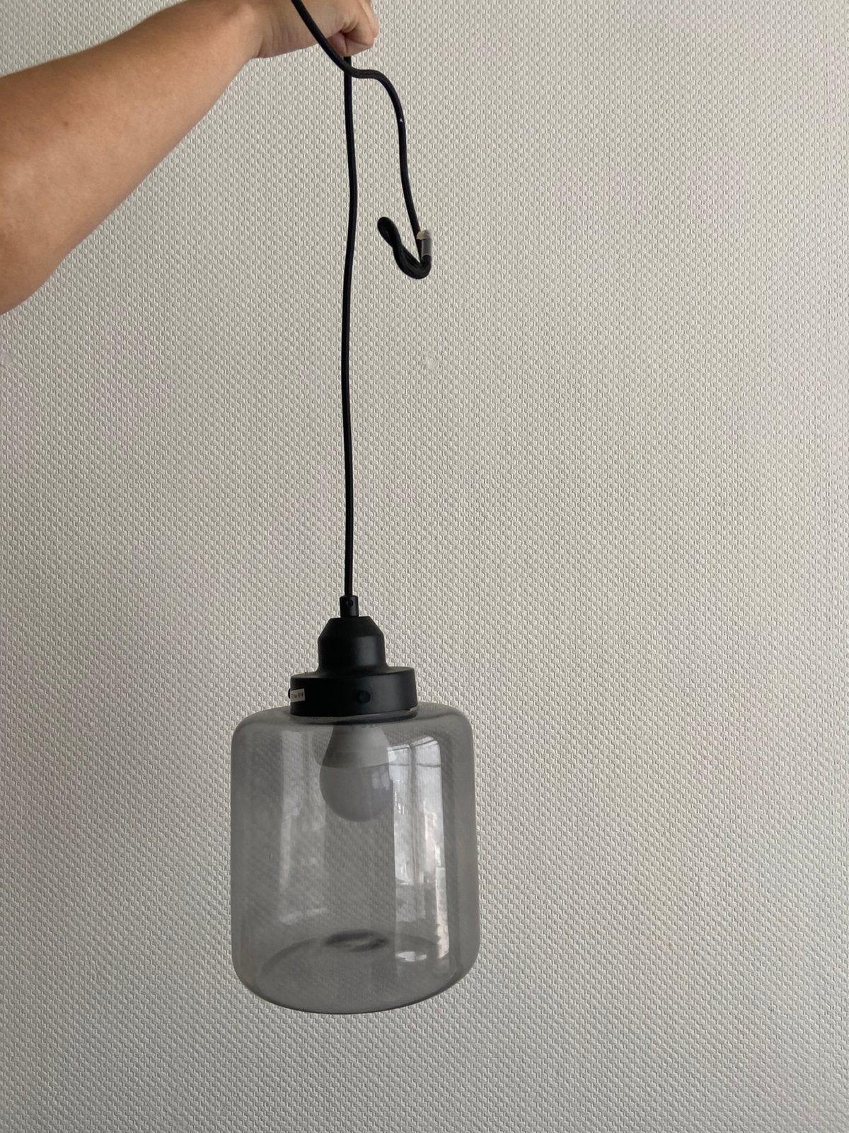 Hanglamp rook glas “Juno m” Karwei, Ophalen, Zo goed als nieuw, Glas
