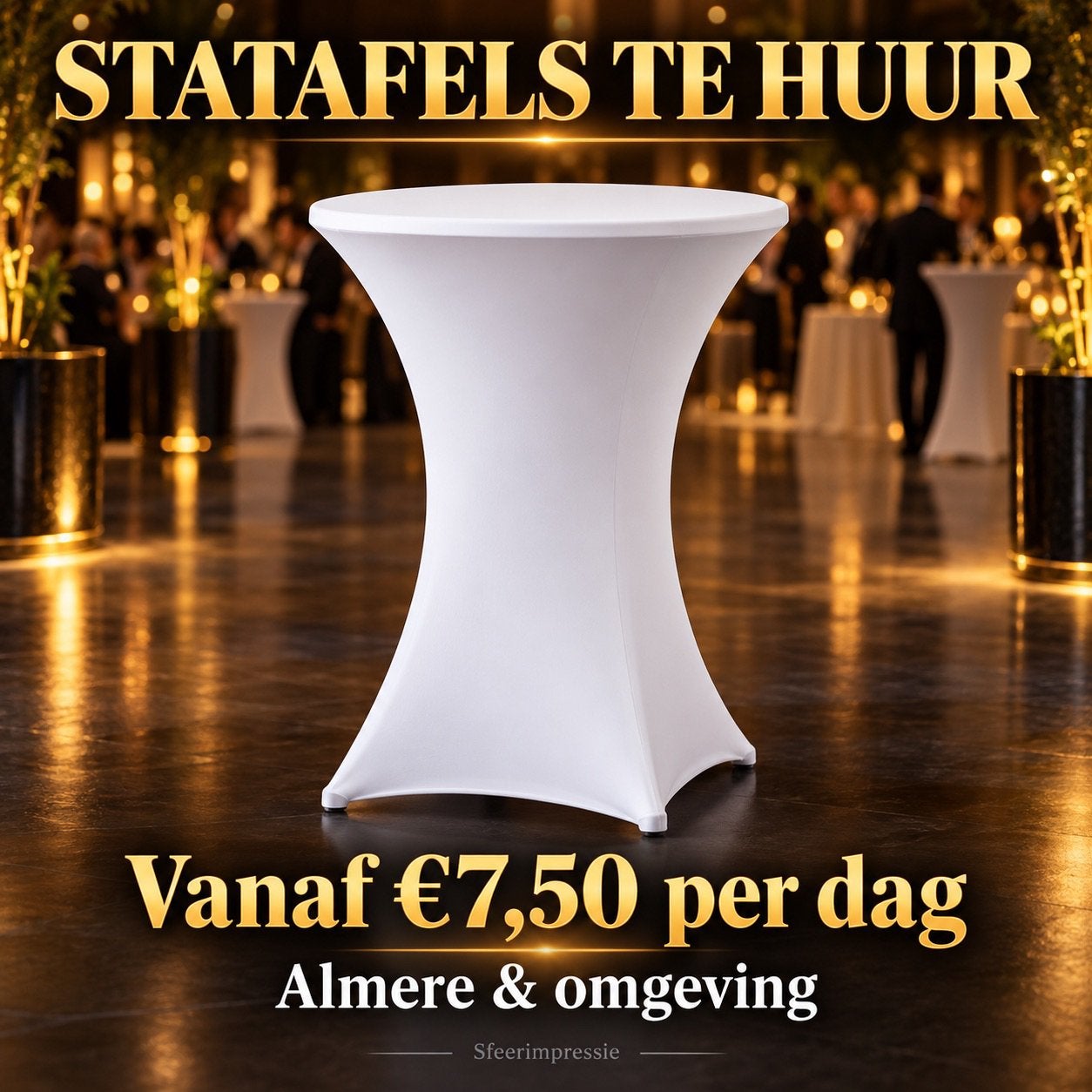 Statafels te huur in Almere & omgeving, Ophalen, Zo goed als nieuw, Overige