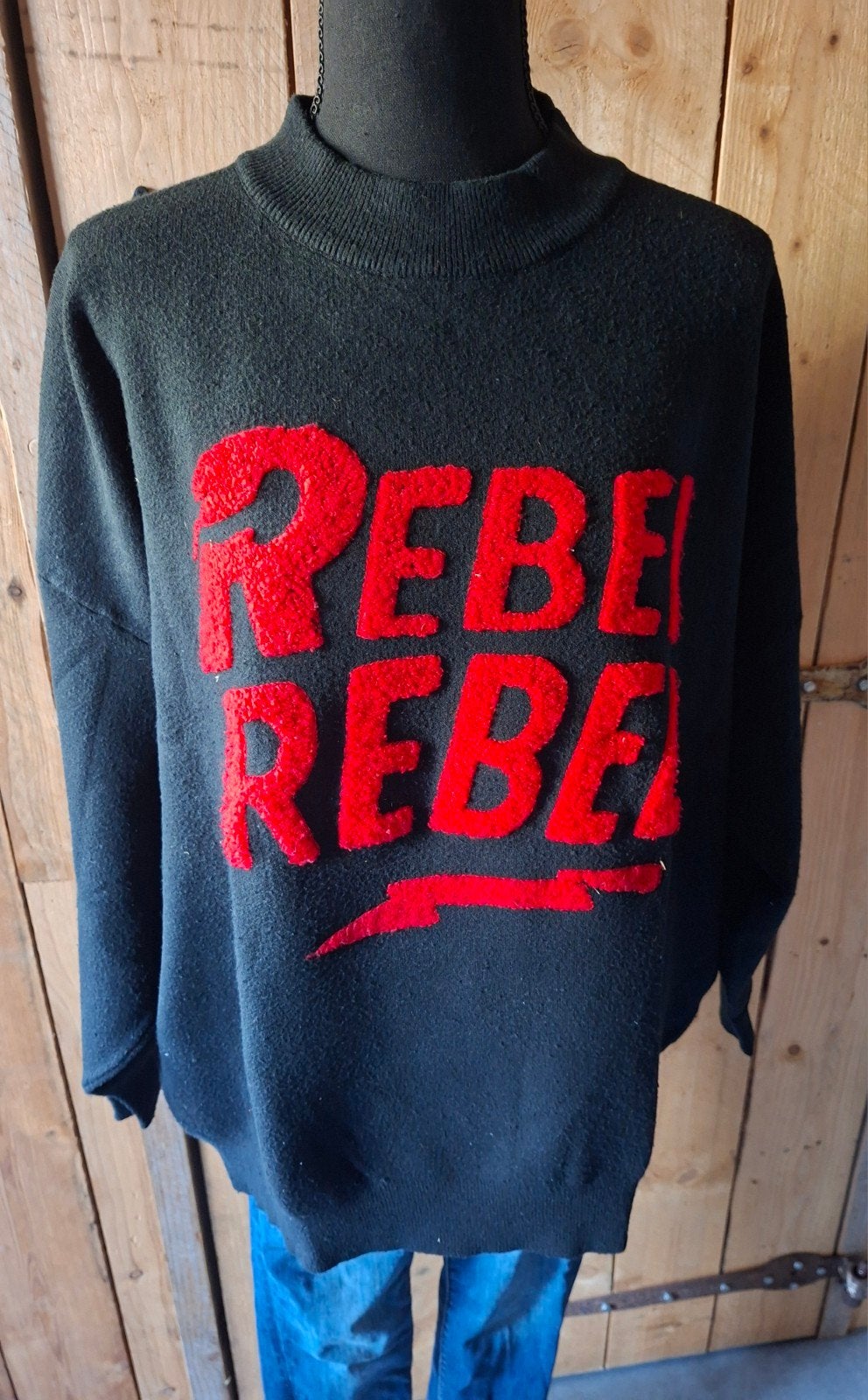 rebel trui M/L, Zwart, Maat 42/44 (L), Ophalen of Verzenden, Zo goed als nieuw
