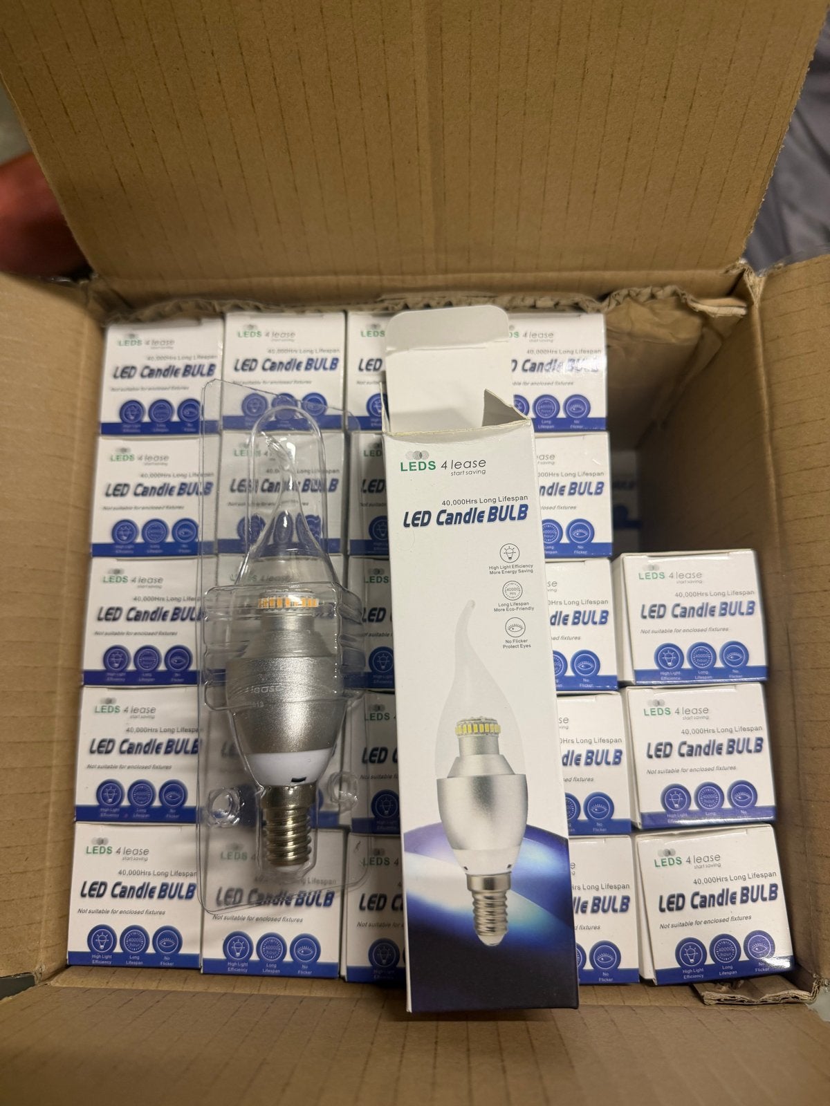 LED Candle Bulb E14 4W Warm Wit - 49 stuks, Ophalen, Led-lamp, E14 (klein), Nieuw