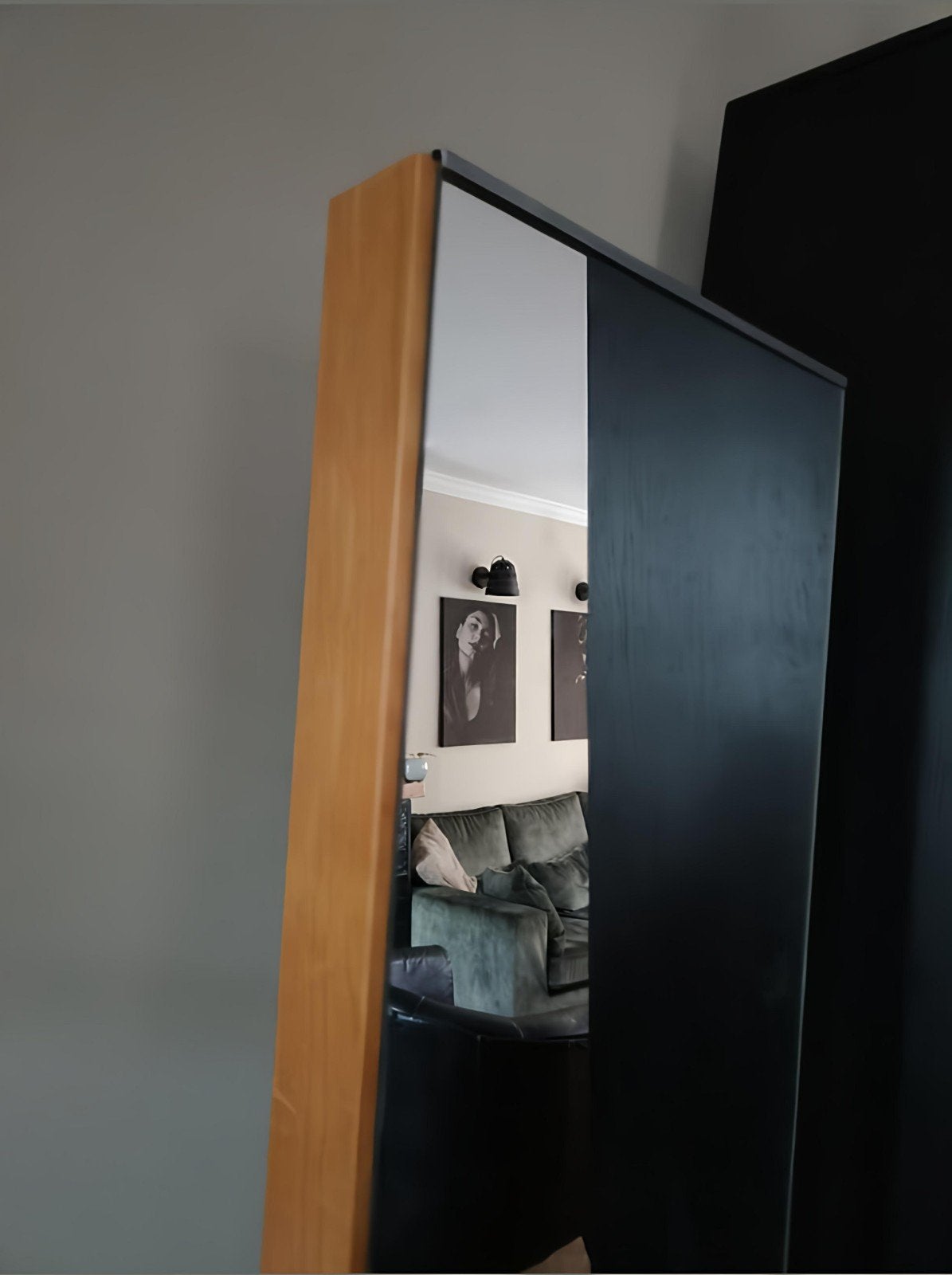 Mooie passpiegel met houten frame, Huis en Inrichting, Woonaccessoires | Spiegels, Ophalen, Zo goed als nieuw, 150 tot 200 cm