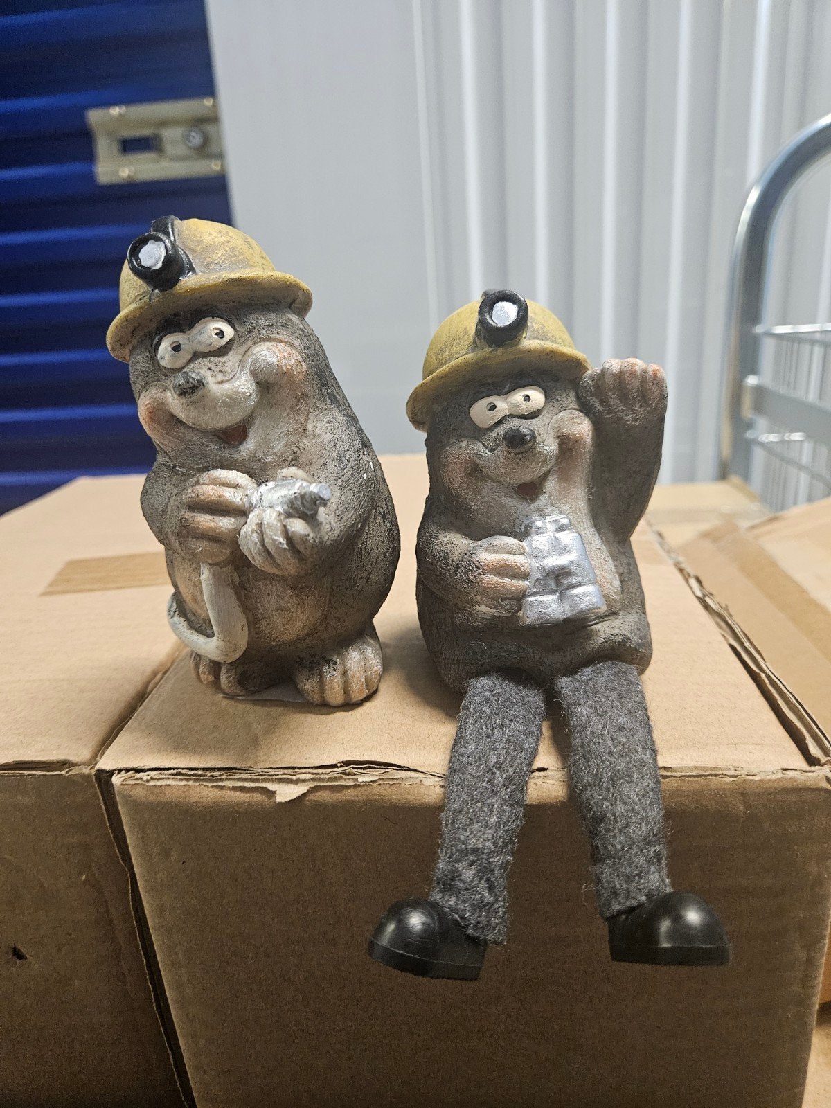 Leuke mollen beeldjes van Clayre & Eef - Mijnwerkers, Meerkleurig, Overige stijlen, Nieuw, Ophalen of Verzenden