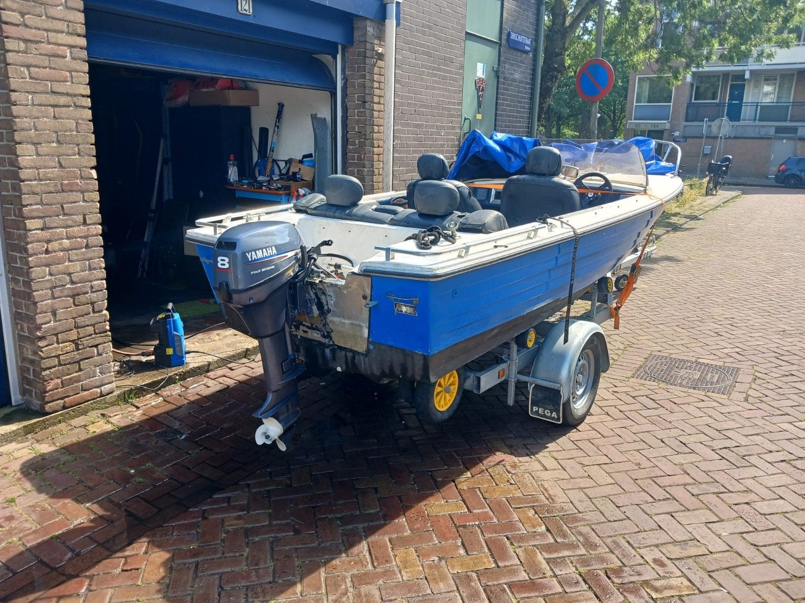 Yamaha 8pk 4takt langstaart Electrichgestard, Watersport en Boten, 5 tot 10 pk, Ophalen of Verzenden, Zo goed als nieuw, Buitenboordmotor