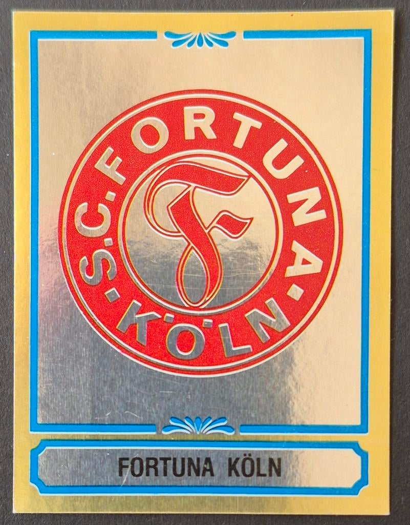 Zeldzame Panini foil sticker embleem SC Fortuna Köln, 1984, Ophalen of Verzenden, Zo goed als nieuw, Buitenlandse clubs, Poster, Plaatje of Sticker