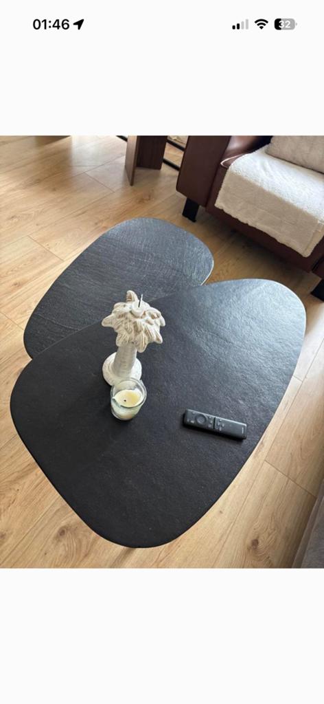 Woood triangle salontafel set, Huis en Inrichting, Tafels | Salontafels, Ophalen of Verzenden, Zo goed als nieuw, Rond, 50 tot 100 cm