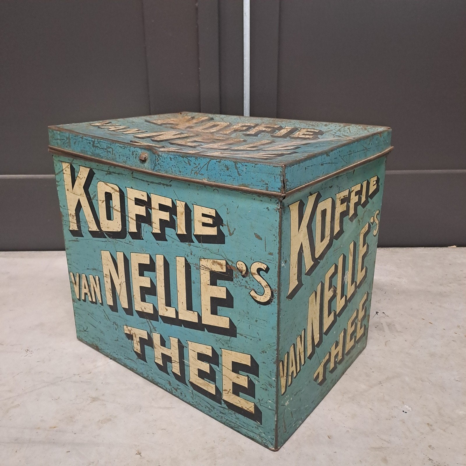 vintage groot winkelblik Van Nelle koffie, Ophalen of Verzenden, Gebruikt, Koffie, Van Nelle