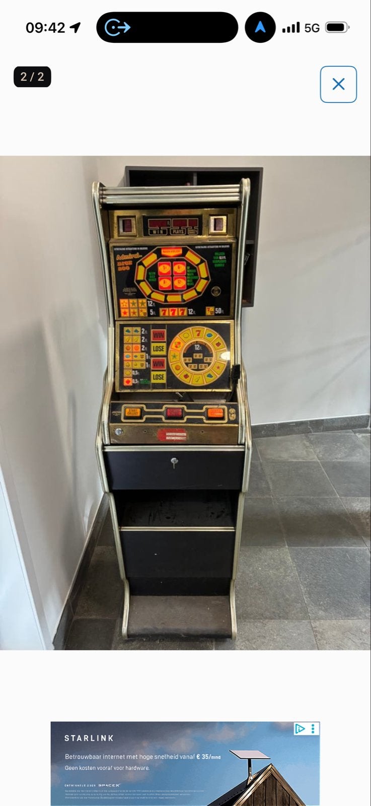 Vintage Admiral Dice 200 gokkast - Werkt op guldens, Verzamelen, Automaten | Gokkasten en Fruitautomaten, Gulden, Ophalen, Gebruikt