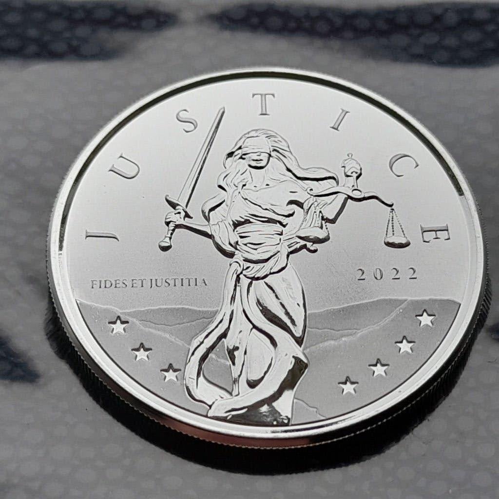 2022 Gibraltar 1 oz Silver Lady Justice BU, Ophalen of Verzenden, Overige landen, Zilver