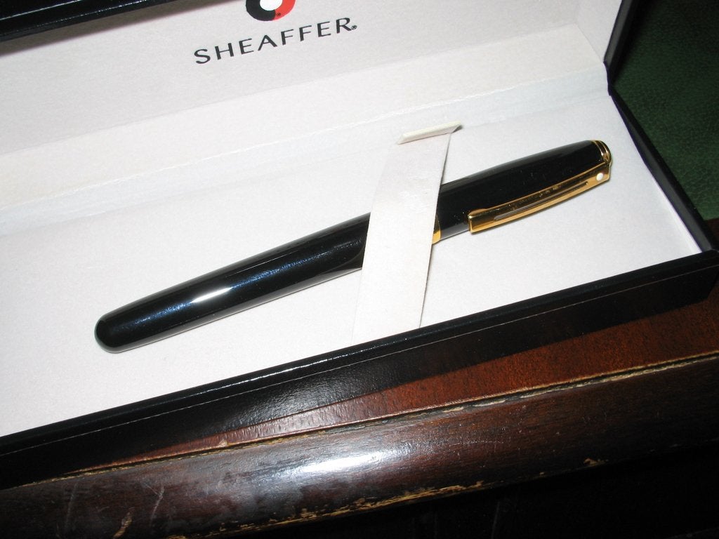 Sheaffer Vulpen Zwarte Lak medium nib, Ophalen of Verzenden, Vulpen, Overige merken