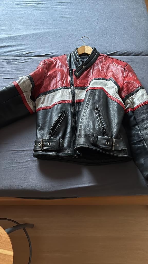 Akito leren motorjack maat 56/XXL, Motoren, Ophalen, Heren, Tweedehands, Jas | leer