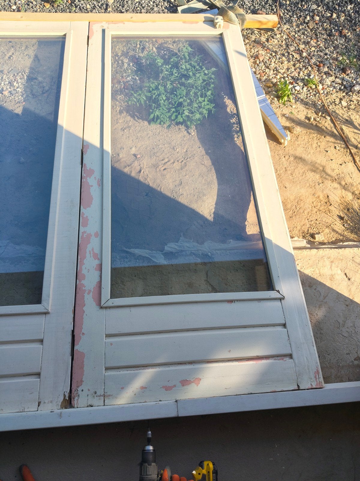 3 sets openslaande dubbele terrasdeuren (enkel/dubbel glas), Doe-het-zelf en Verbouw, Deuren en Horren, Gebruikt, Ophalen of Verzenden
