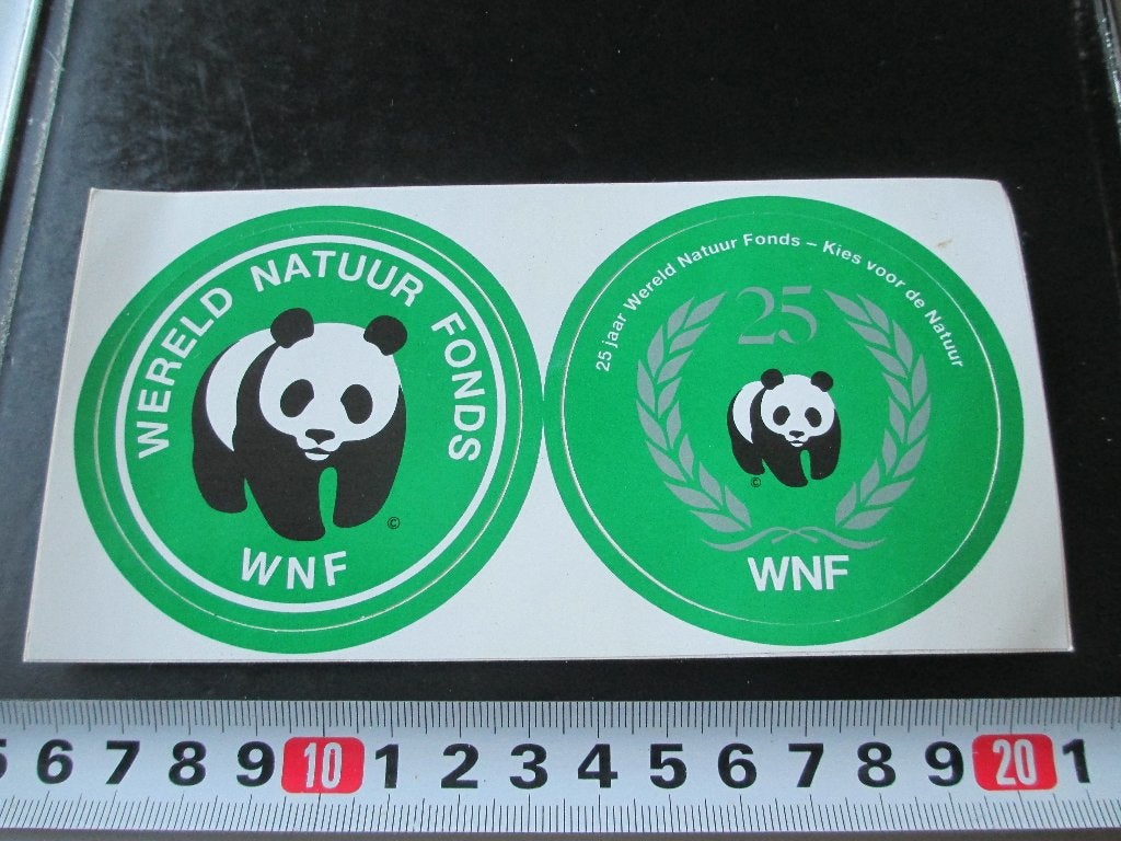 sticker set WNF Wereld Natuur Fonds 25 jaar  Panda  LD013, Verzamelen, Stickers, Ophalen, Zo goed als nieuw