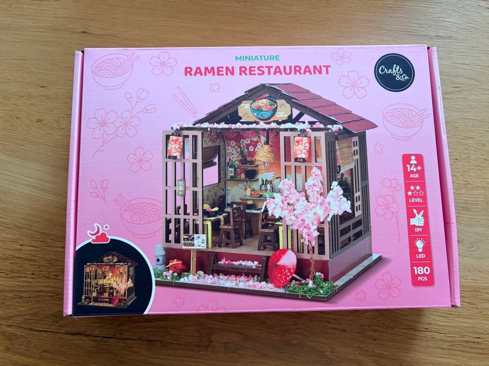 DIY Miniatuur Ramen Restaurant Bouwpakket met LED, Overige merken, 1:50 of kleiner, Overige typen, Nieuw