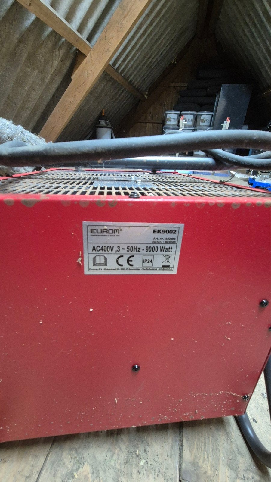 Eurom EK9002 elektrische kachel 9000W, Ophalen, 30 tot 80 cm, Gebruikt, Kachel