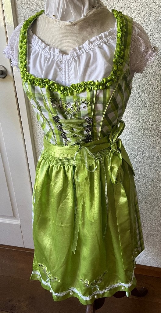 Spieth&Wensky Dirndl met bijpassende schort maat 36, Ophalen of Verzenden, Overige thema's, Kleding, Maat 36 (S)