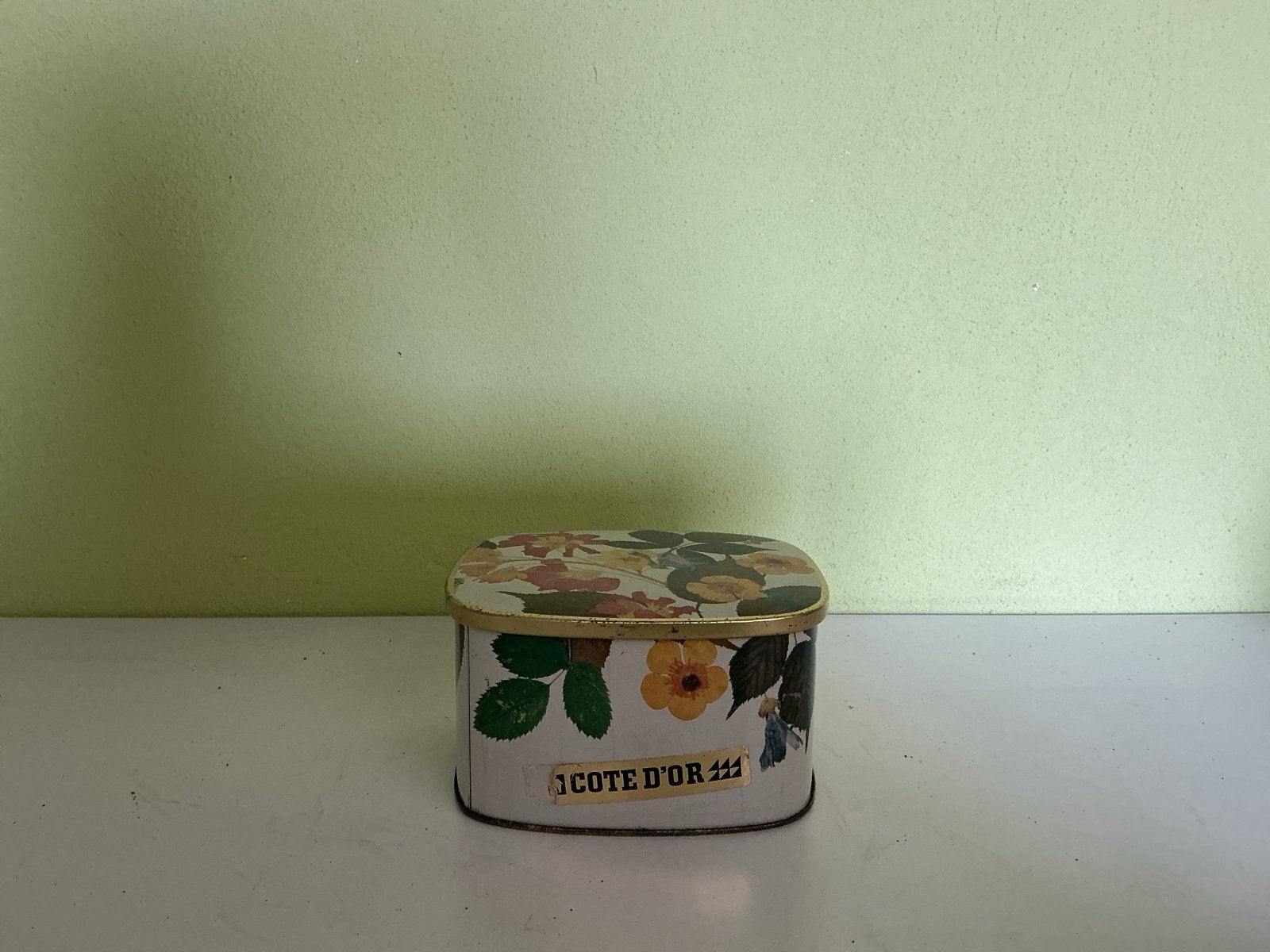 Vintage Côte d'Or blikje met bloemendessin (jaren '50-'70), Ophalen of Verzenden, Gebruikt, Overige