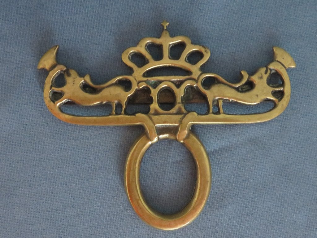 Koninklijk ornament met honden in brons - 18e - 19e eeuw, Ophalen of Verzenden, Brons