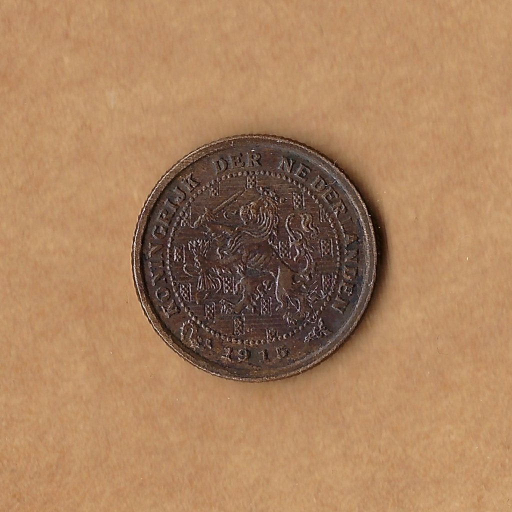1/2 (halve) cent 1915 Wilhelmina, Postzegels en Munten, Ophalen of Verzenden, Koningin Wilhelmina, Overige waardes, Losse munt