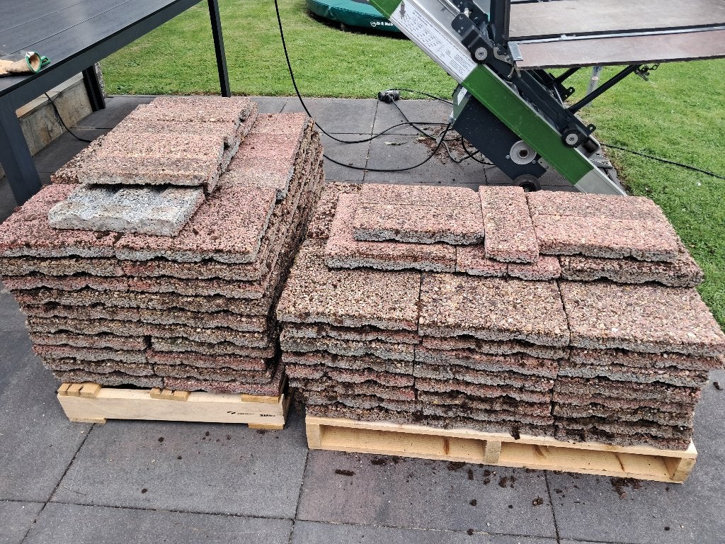 30x30 Drainagetegels 110 stuks, Ophalen, Gebruikt, Grind, Terrastegels