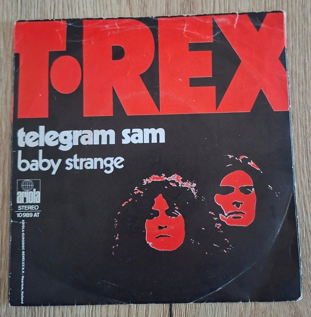 T Rex single Telegram Sam Marc Bolan, Ophalen of Verzenden, Gebruikt, 7 inch, Pop